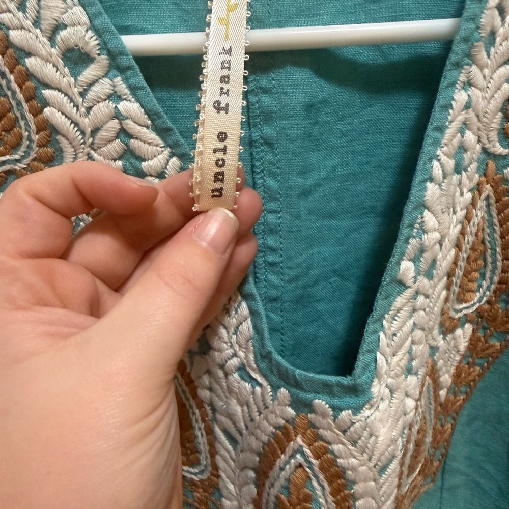 Uncle Frank Turquoise Embroidered Dress‎ - Picture 3 of 3